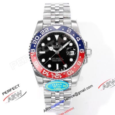 Clean Factory 1:1 Clone Rolex GMT Master II Pepsi Bezel Black Dial 3285 Watch
